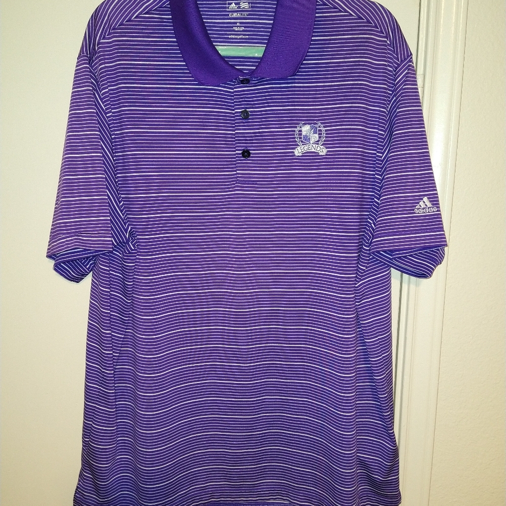 Adidas Golf Climalite Striped Short Sleeve Polo Shirt Men's sz XL